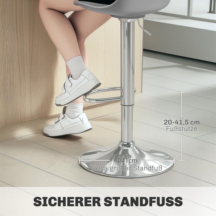 Produktbild Homcom Barhocker Kunstleder Grau