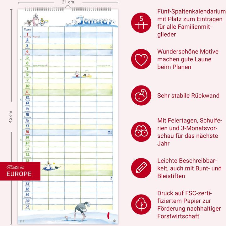 Produktbild Heye Familienplaner (21 x 45 cm)