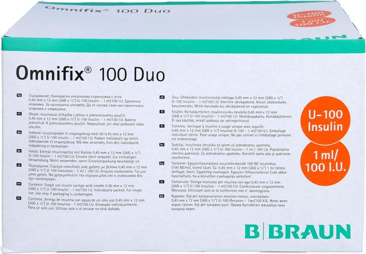 Actual product image B.Braun Omnifix duo with cannula G26 (Insulin injections)