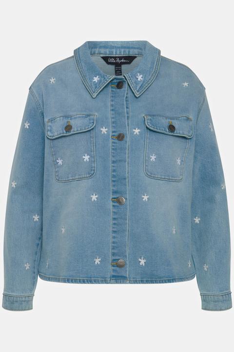 Actual product image Ulla Popken Embroidered Denim Jacket (54)