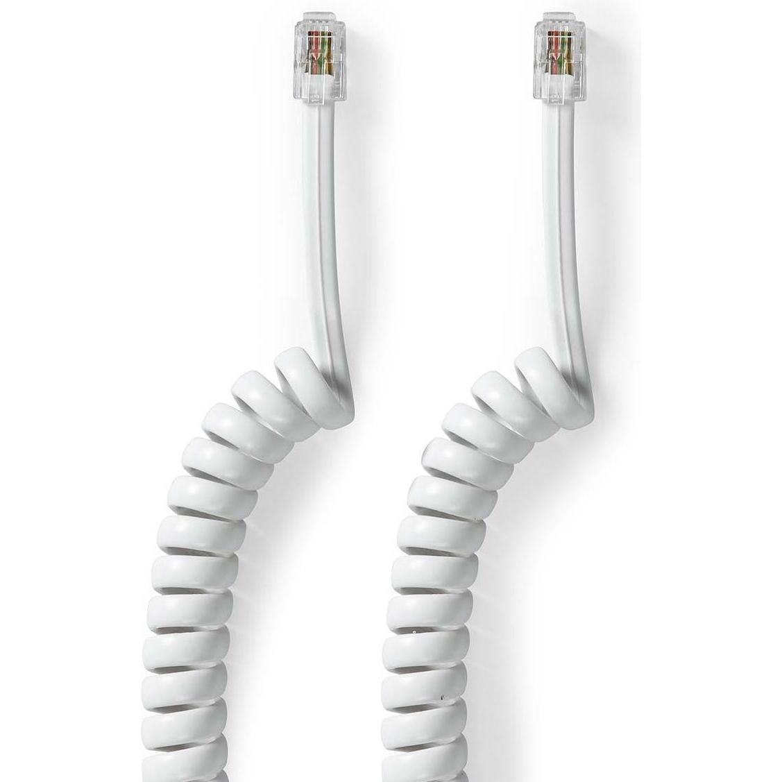 Nedis Telefonkabel RJ10 Stecker RJ10 Stecker 2.00 m Kabeldesign: Aufgerollt Kabeltyp: RJ10, Telefon Zubehör
