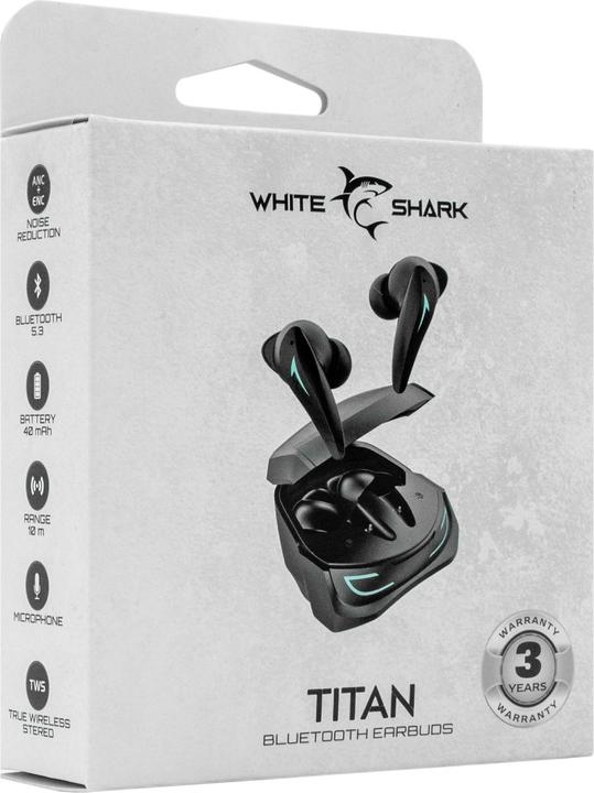 Actual product image White Shark GEB-TWS96 Titanium Black (ANC, 7 h, Wireless)
