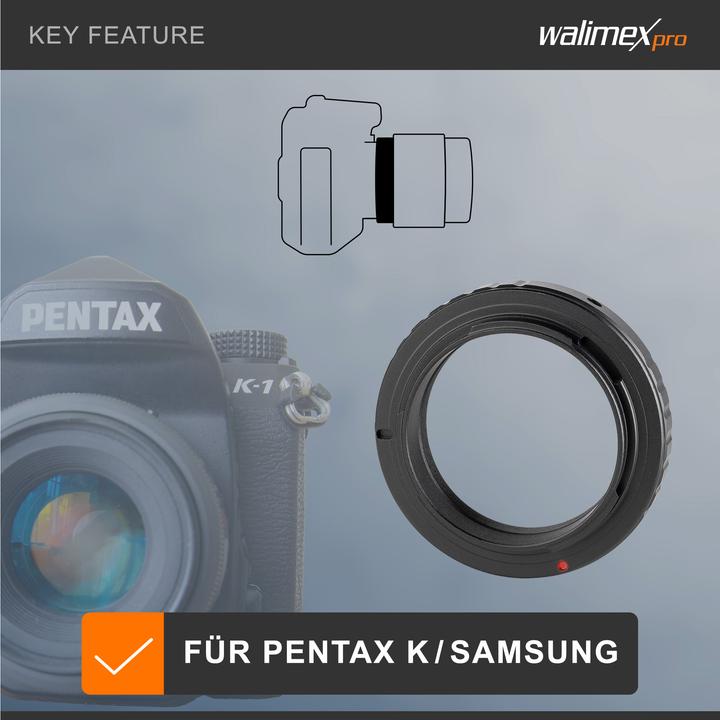 Actual product image Kipon Adapter T2 lens to Pentax K camera