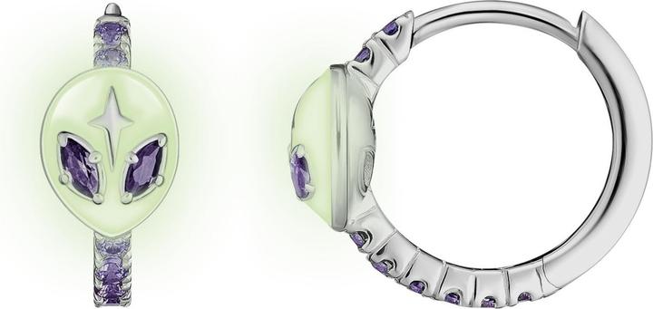 Image du produit Thomas Sabo Créole Tête d'Alien avec émail à froid et pierres violettes Argent (Argent 925, Émail)