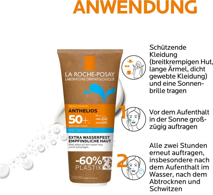 Immagine prodotto La Roche Posay Anthelios Pelle Umida Adulti SPF50+ Eco Tubo (Gel solare, SPF 50+, 200 ml, 213 g)