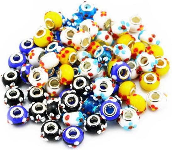 Image du produit Hermex Verre Bead argenté 925 - Jaune argenté (Verre, Argent 925)