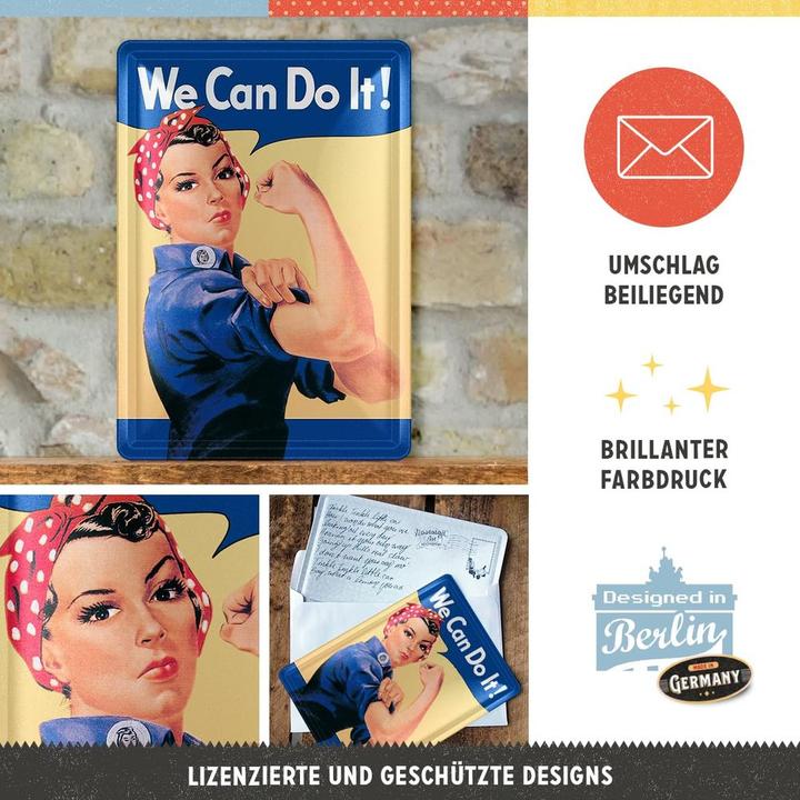 Produktbild Nostalgic-Art Merchandising Blechpostkarten. USA / We can do it (1 Stk.)
