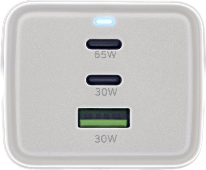 Actual product image InLine USB mains adapter, 65W charger, 2x USB-C + 1x USB-A, with earthing contact socket and 1.5m cable, PD (65 W, 3 ports)