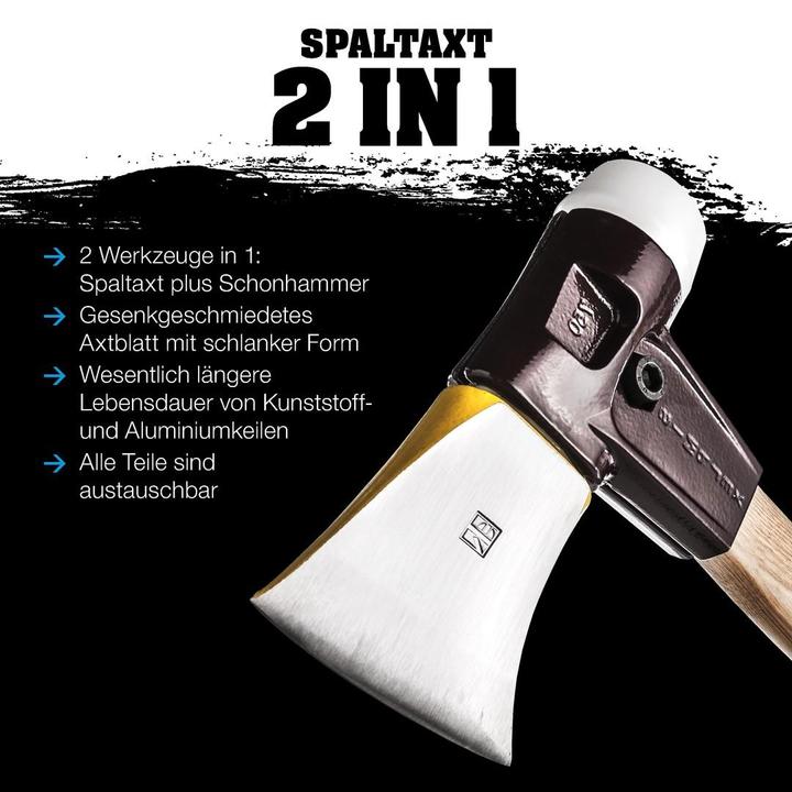 Produktbild Halder Spaltaxt/Schonhammer Superplastik Simplex Ø 50 mm, Hickorystiel & Stahlguss Gehäuse