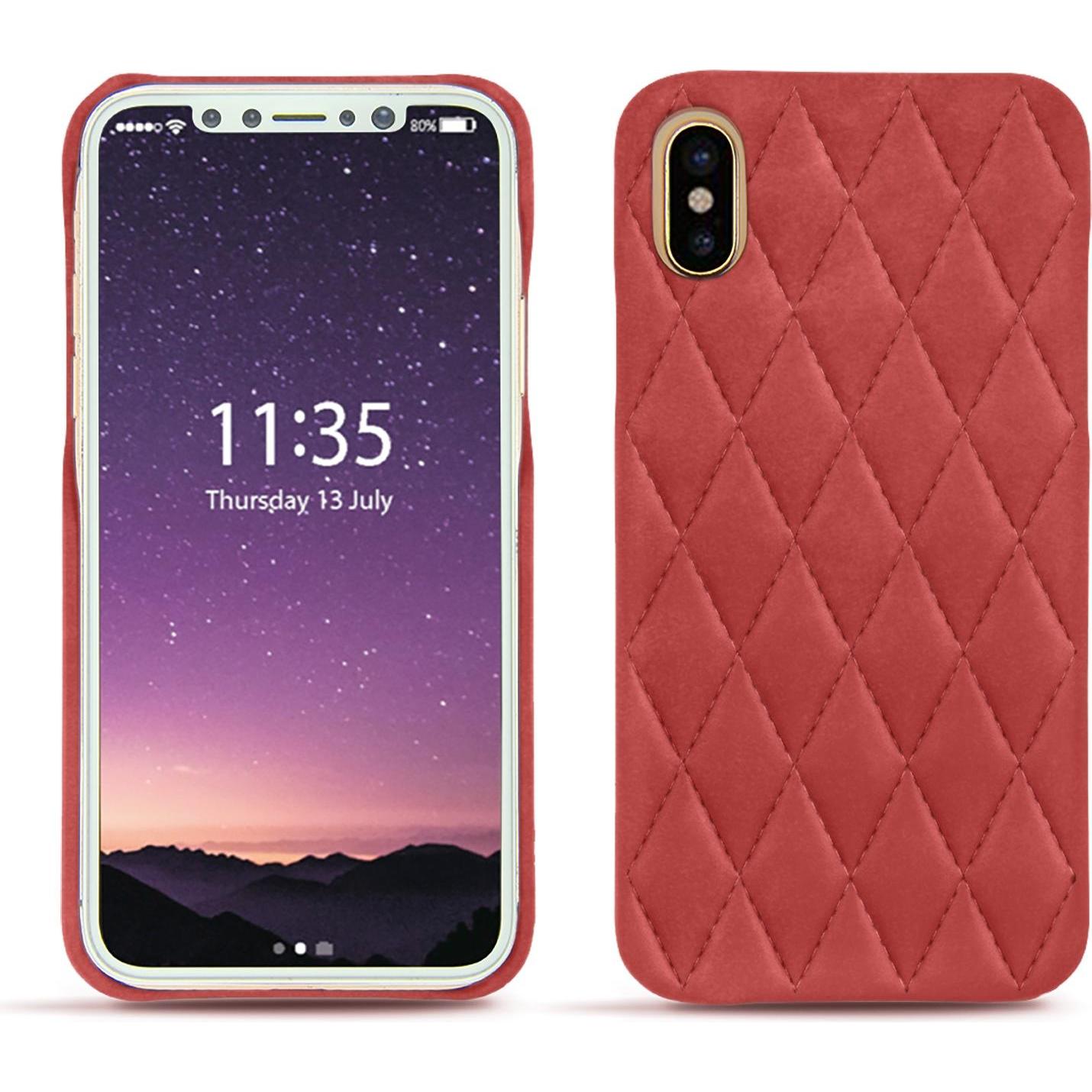 Noreve Lederschutzhülle (Apple iPhone X), Smartphone Hülle, Rot