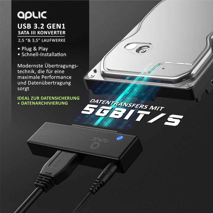 Actual product image Aplic USB 3.0 zu SATA III Konverter