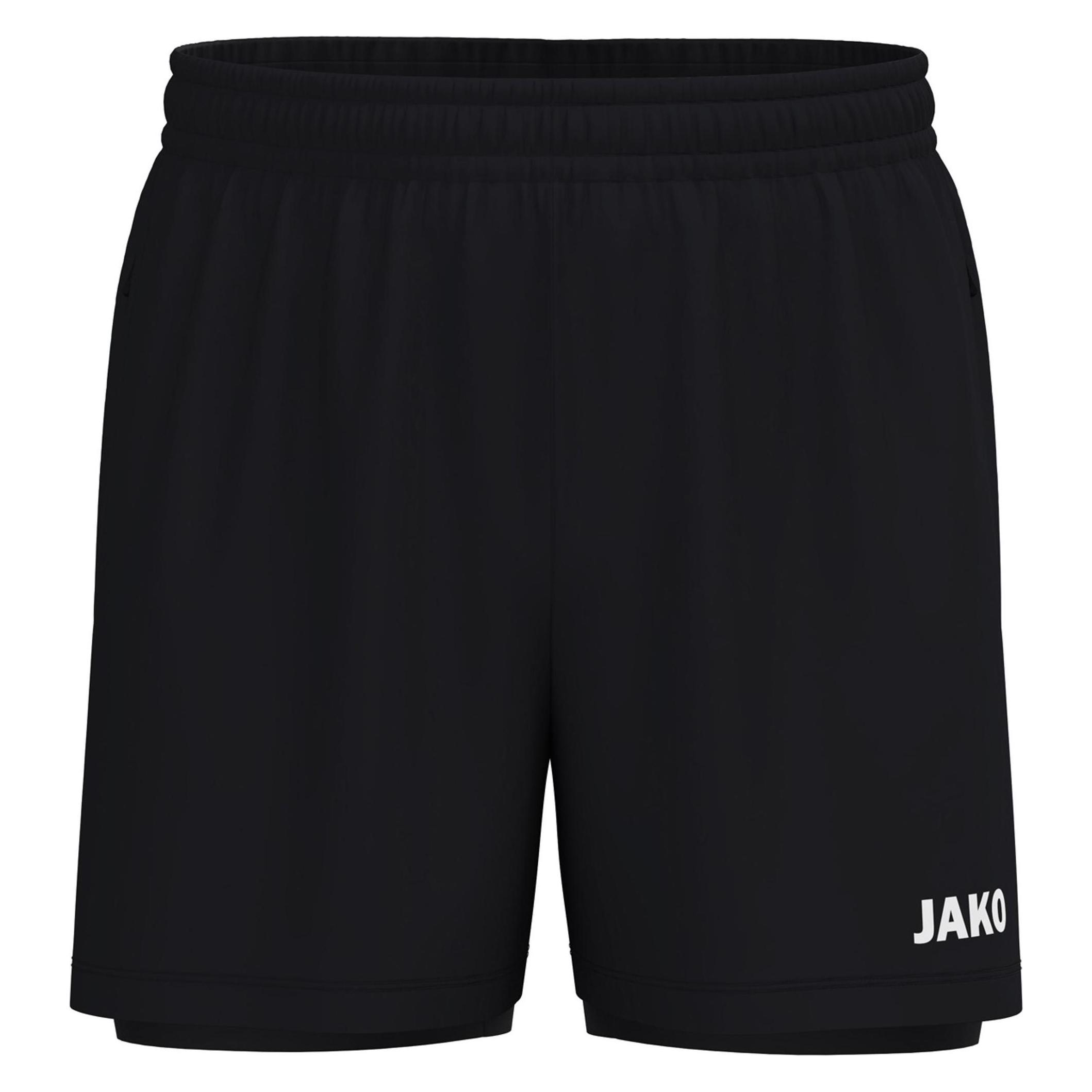 Jako, Unisex, Sporthose, 2-in-1 Short One (M), Schwarz