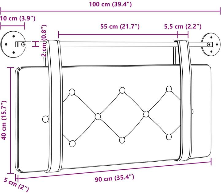 Actual product image vidaXL Kopfteil (100 x 5 x 55 cm)