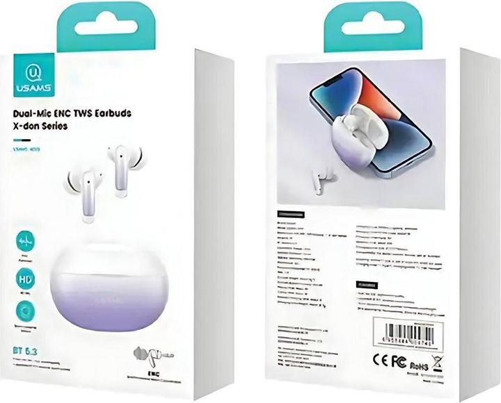 Produktbild Usams US-XD19 Dual-mic ENC TWS Earbuds --X-don Series BT5.3 (Digitale Geräuschunterdrückung, 6 h, Kabellos)