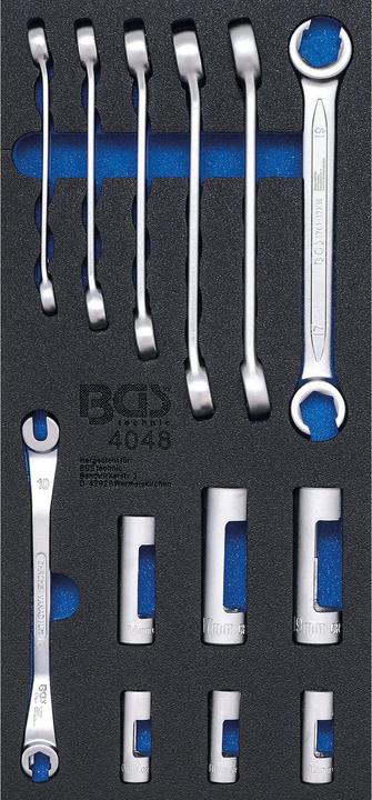 Actual product image BGS Tool Tray 1/3: Flare Nut Wrench and Special Socket 10 mm (3/8") 13 pcs.