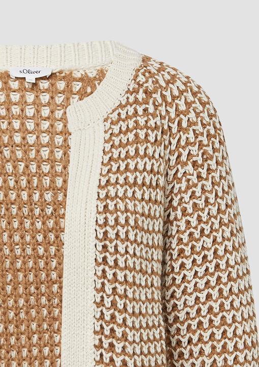 Produktbild s.Oliver Strickjacke Gemusterte Strickjacke mit Raglanärmeln im Relaxed Fit (48)