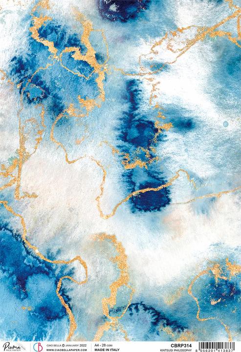 Actual product image Ciao Bella Motif straw silk Fairy "Kintsugi", approx. 30 x 21.5 cm (28 g/m², 1x)