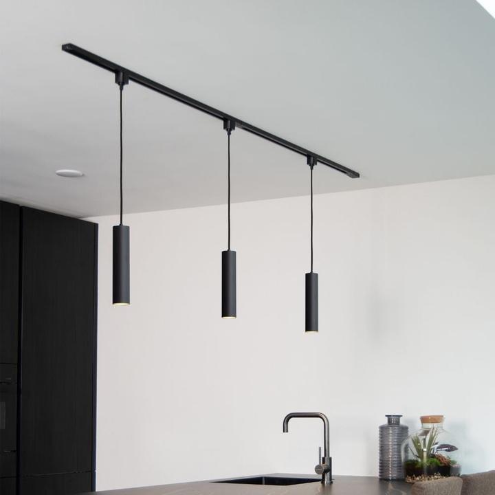 Produktbild Lucide TRACK FLORIS pendel - Schienensystem - 1xGU10 - Schwarz 09955/01/30 (GU10)