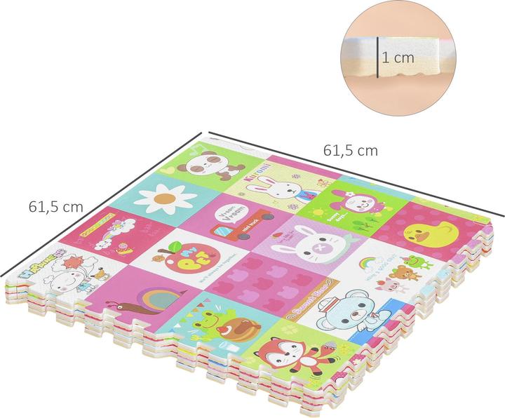 Image du produit Homcom Tapis puzzle 16 pièces (61.5 x 61.5 x 1 cm)