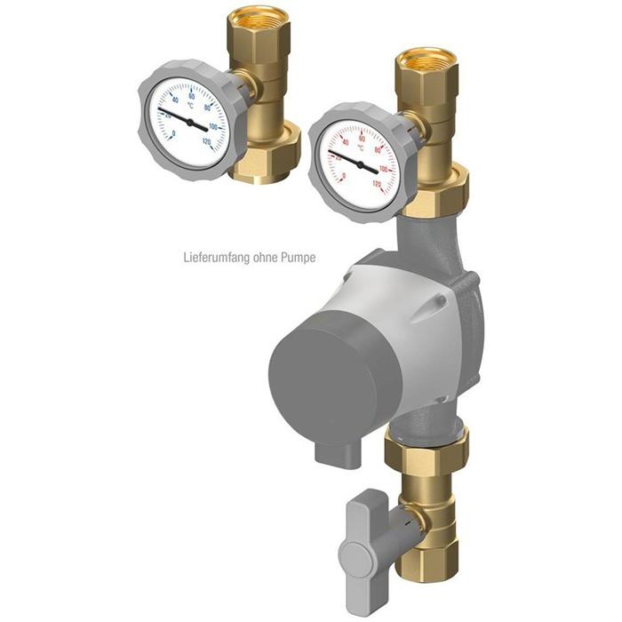 Flamco, Zubehör Sanitärinstallation, Pumpen-Absperrset C+R 1Zoll