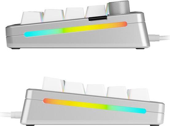 Produktbild Glorious GMMK 3 Pro 65 % Custom Gaming-Tastatur - Pre-Built, ANSI (US), Fox Switches, silber (US, Kabelgebunden)