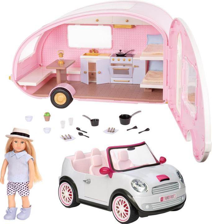 Produktbild Lori Puppe Eliza mit Auto & Wohnwagen