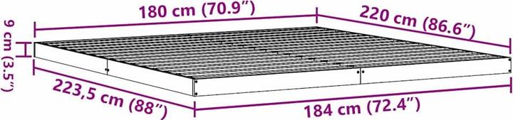 Actual product image vidaXL Bedstead (180 x 220 cm)