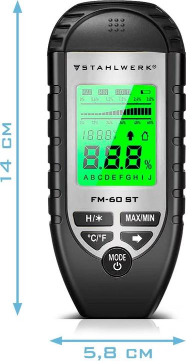 Immagine prodotto Stahlwerk Misuratore di umidità FM-60 ST Misuratore di umidità per materiali da costruzione in legno