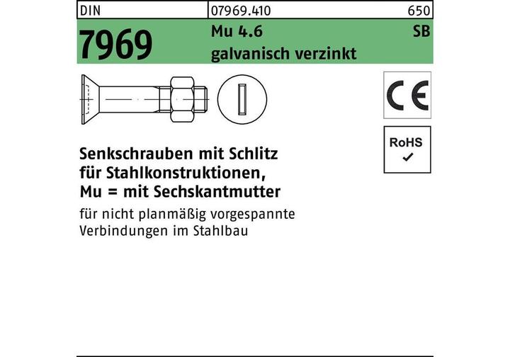 Actual product image Screw DIN 7969 m.Schlitz/Mutter (M16)