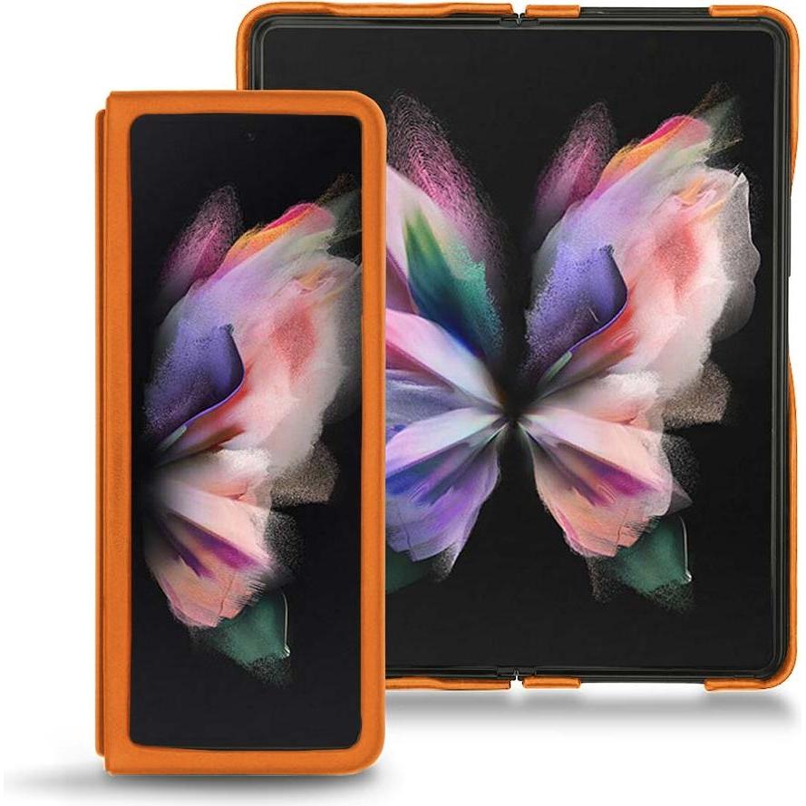 Noreve Lederschutzhülle (Samsung Galaxy Z Fold3), Smartphone Hülle, Orange