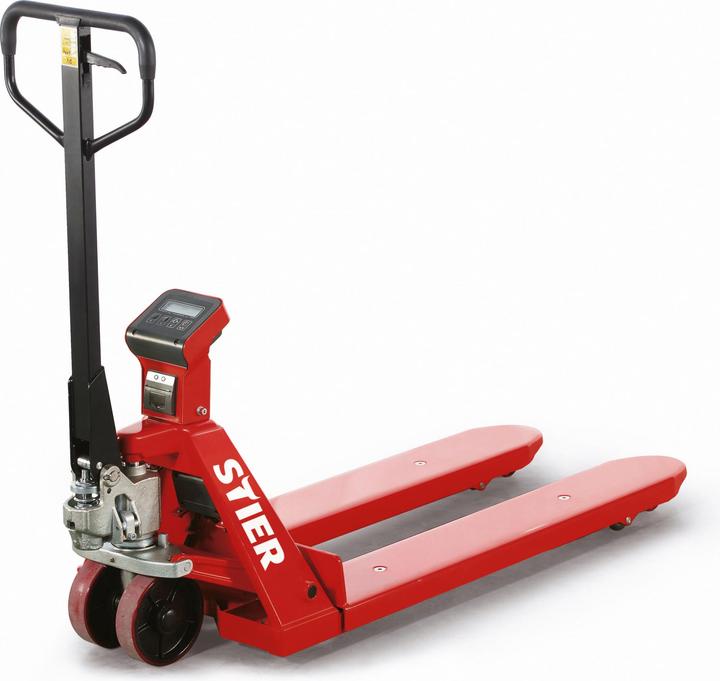 Stier Weighing pallet truck with printer 1kg increments Load capacity 2000kg