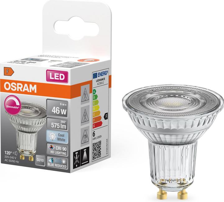Actual product image Osram Superstar Plus (GU10, 6.70 W, 575 lm, 1 x, F)