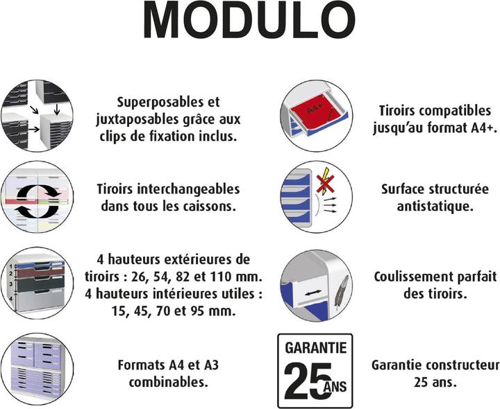 Produktbild Exacompta MODULO A4 - 5 Schubladen (A4)