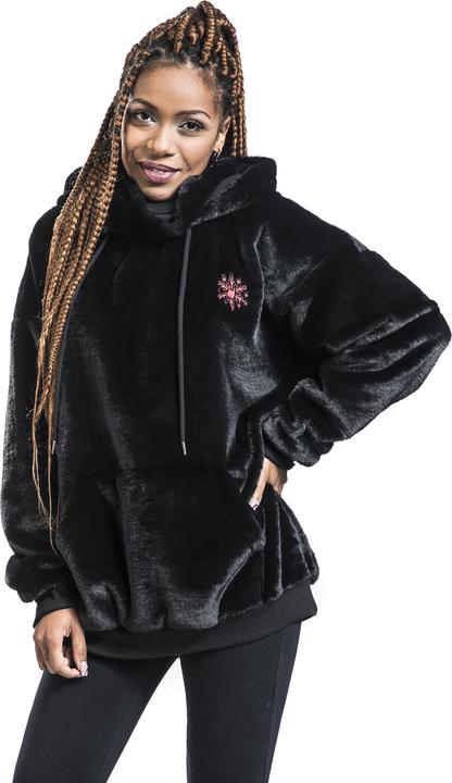 Image du produit Urban Classics Flauschiger Kapuzenpullover mit Rockhand-Stickerei (L)