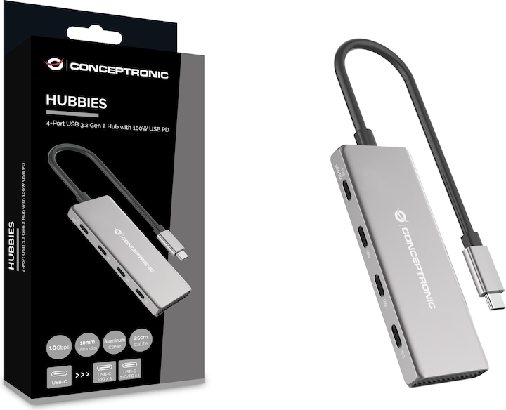 Produktbild Conceptronic 4 Port USB-Hub (USB-C, 4 Ports)