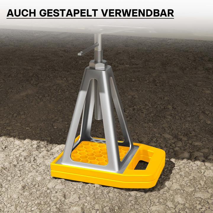 Image du produit Wiltec Unterlegplatten 4er Set Stützplatten HDPE 23,2x17x2,3cm Wohnwagen Stützen