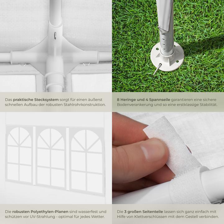 Produktbild tectake Pavillon Barinas mit 3 Seitenteilen, wasserdicht, 3x3m (300 cm, 300 cm)