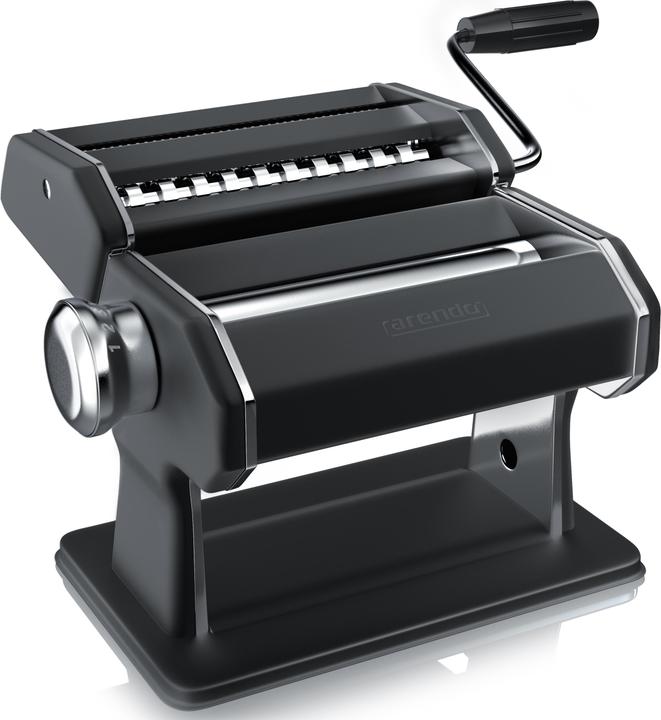 Arendo Nudelmaschine, Manueller Pasta Maker, Nudelpresse, Edelstahl, 7 einstellbare Stärken, Duplexvorsatz