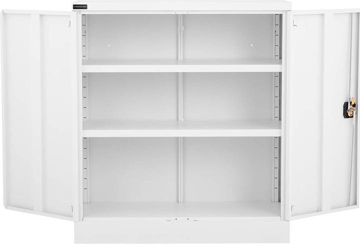 Produktbild Fromm & Starck Metallschrank 102cm Mehrzweckschrank weiss Aktenschrank abschliessbar Büroschrank (40 x 40 x 102 cm)