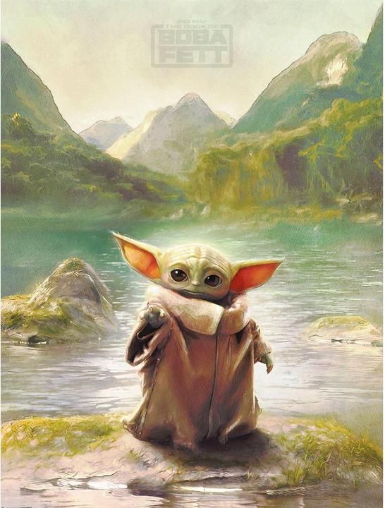 Actual product image Star Wars Grogu Framed Canvas Print (80 x 60 cm)