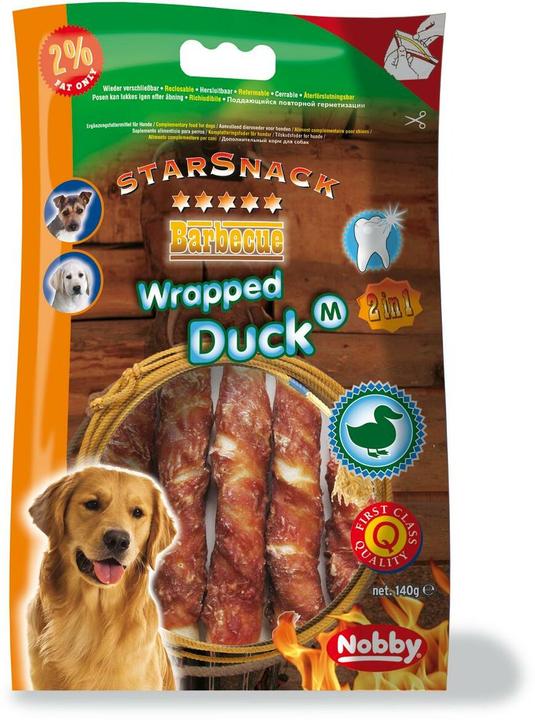 Actual product image Nobby StarSnack Barbecue Wrapped Duck (Adult, 5 pcs., 140 g)