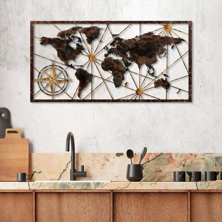 Actual product image Wallxpert Metal World Map