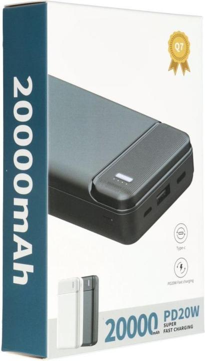 Actual product image Puridea Power bank powerbank 20000 mAh PD QC3.0 3A 20W Q7 black (20000 mAh, 20 Wh)