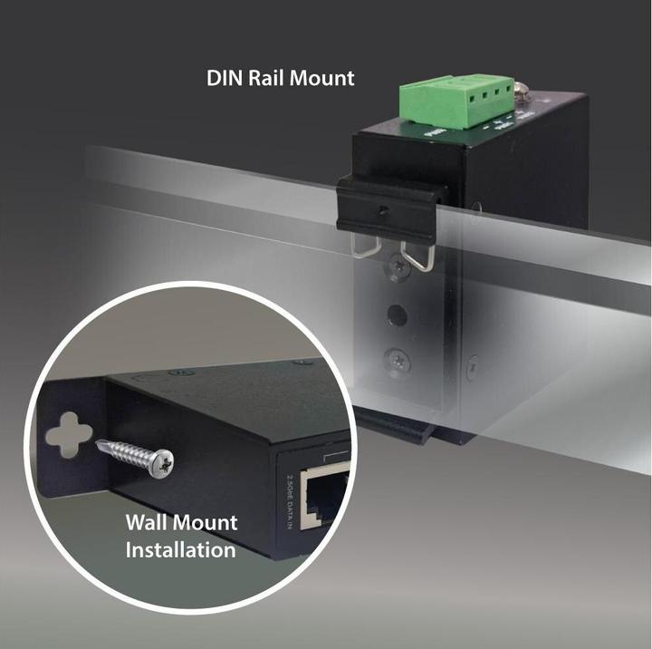Actual product image edimax Industrie 2.5 Gigabit 90W PoE++ DIN-Rail Injektor (802.3af (PoE), 802.3at (PoE+), 802.3bt (PoE++), 90 W)