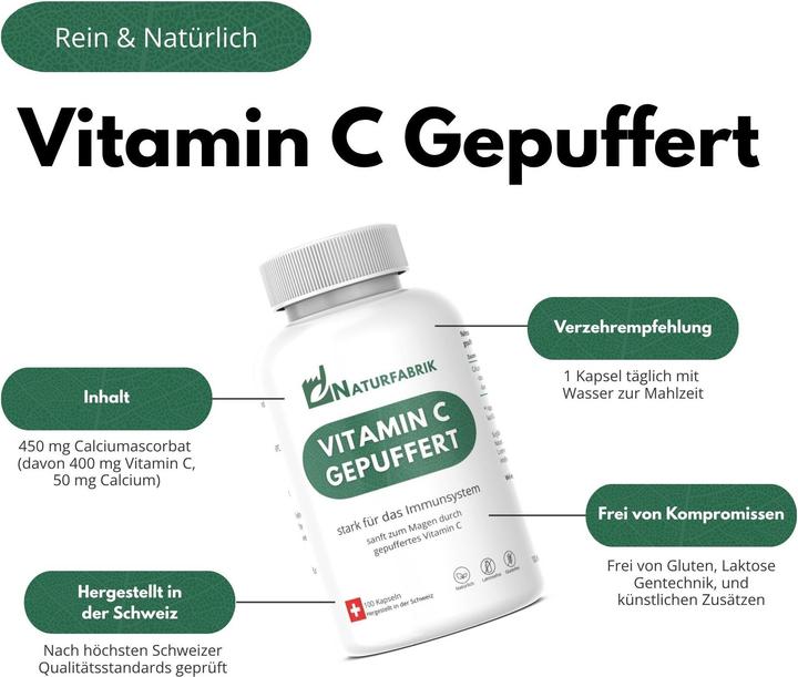 Produktbild Naturfabrik Vitamin C Gepuffert Kapseln 100 Stk (100 Stück, Kapseln)