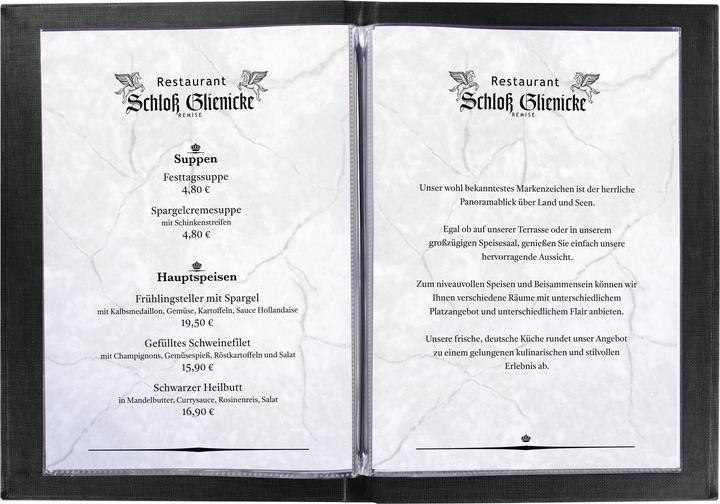 Actual product image Sigel Menu Folder with elastic binding..., blind debossing: MENU, with 2 double transparent pockets for 8