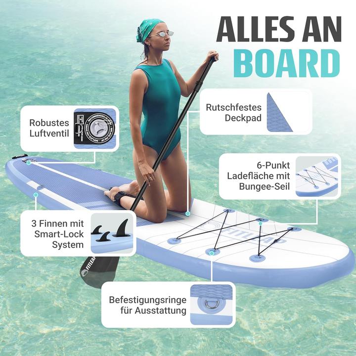 Actual product image Fitleap Premium Stand Up Paddle Board aufblasbar - SUP Board Set mit Hochdruckpumpe, verstellbar… (10'5")