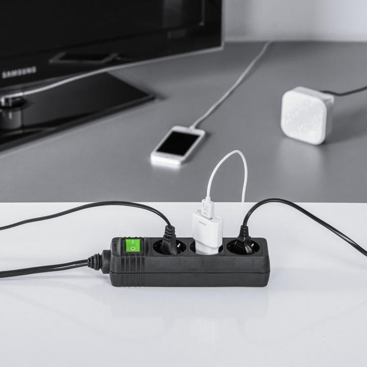 Actual product image Hama socket strip (3x, CEE 7/3, 1.40 m)