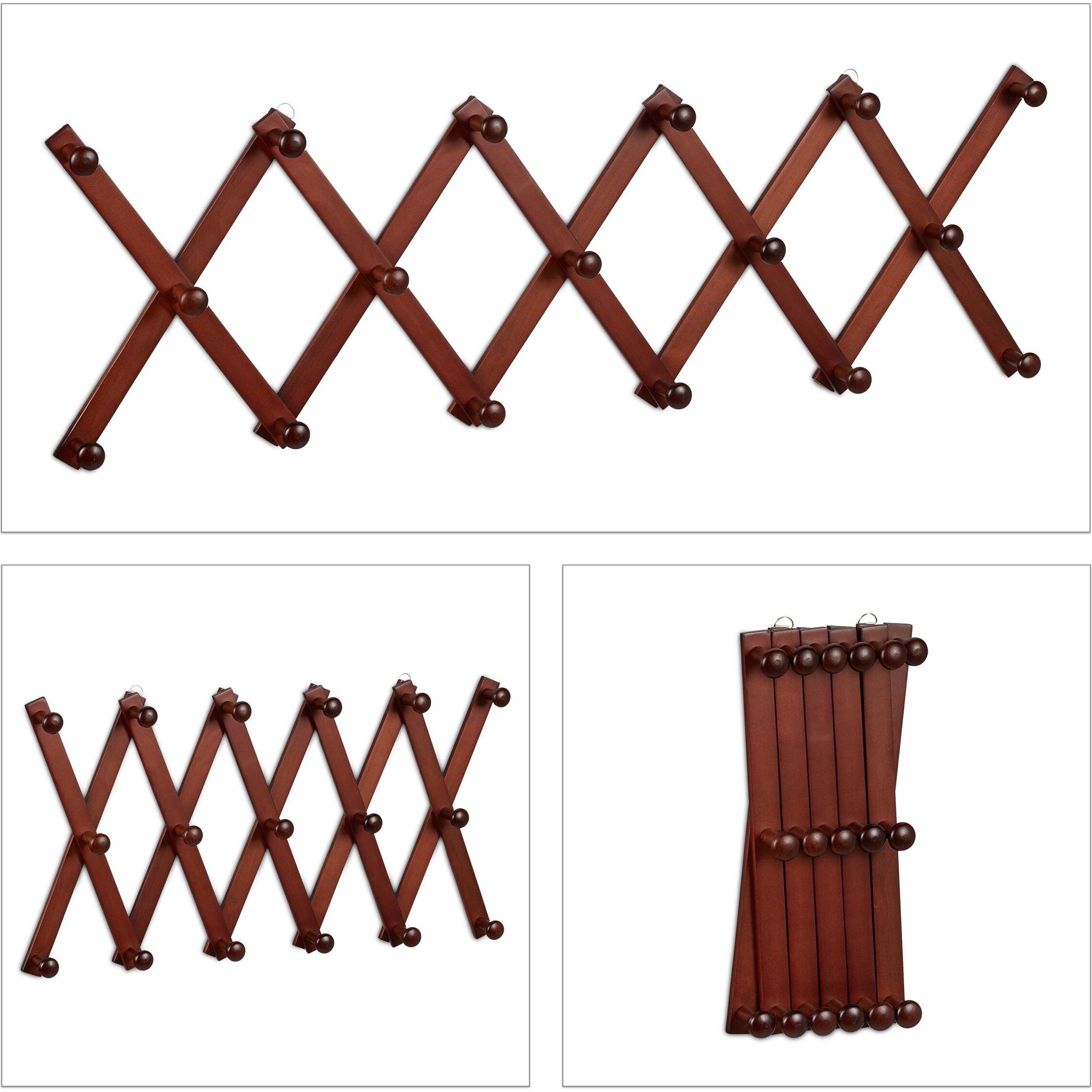 Relaxdays, Garderobe + Kleiderhaken, Wandgarderobe