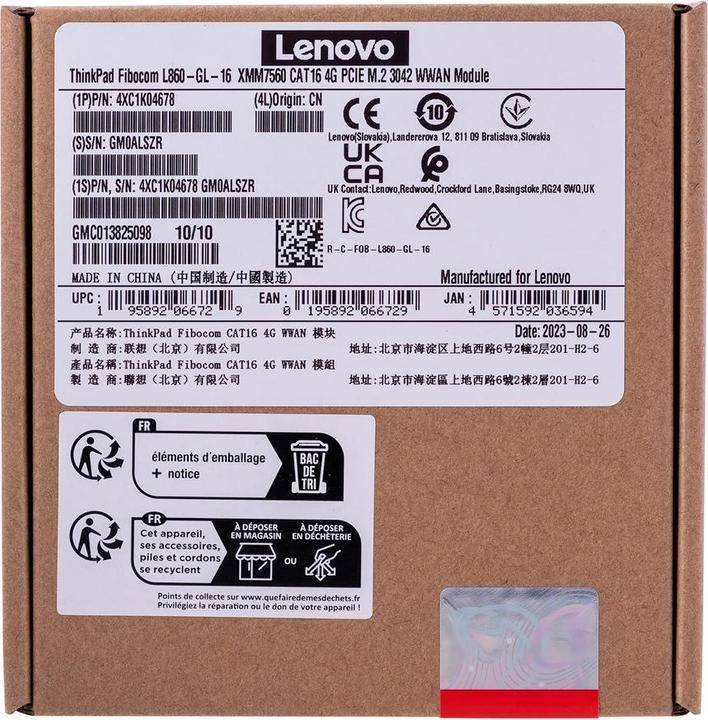 Produktbild Lenovo ThinkPad Fibocom L860-GL-16 XMM756 CAT16 WWAN Module (M.2 Key B)